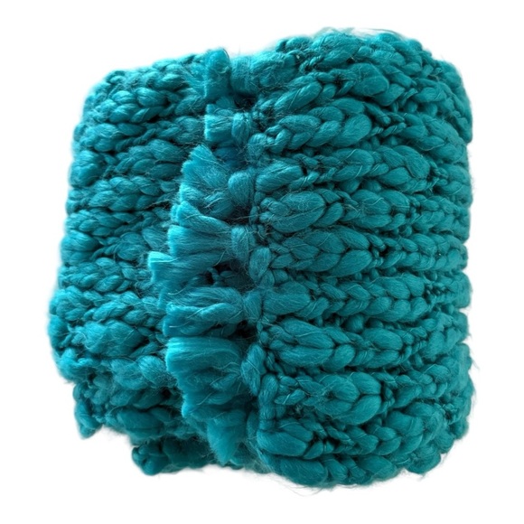 New York & Co. Teal Knit Scarf - Picture 4 of 5